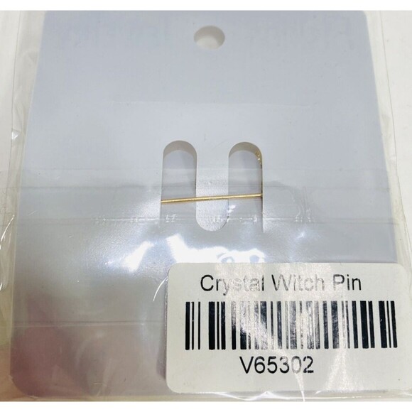 Crystal Witch Pin‎ Broom Rhinestone  Black Clear Brooch Pin Gold Tone NEW - Picture 7 of 8